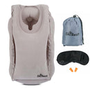 SkyRest®️ Inflatable Travel Pillow for Cars, Air Pillow for Sleeping to Avoid Neck and Shoulder Pain, Comfortably Support Head, Neck and Lumbar, Pillows for Airplanes Buses Cars Office - With Free Earplugs, Eye Mask And Bag (Grey)