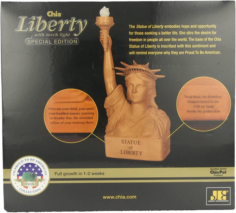 Chia Pet Statue of Liberty with Seed Pack, Decorative Pottery Planter, Easy to Do and Fun to Grow, Novelty Gift, Perfect for Any Occasion