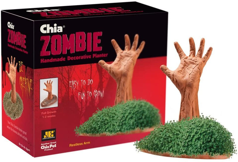 Chia Pet Zombie - Restless Arm with Seed Pack, Decorative Pottery Planter, Easy to Do and Fun to Grow, Novelty Gift, Perfect for Any Occasion