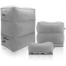 SkyRest® Inflatable Travel Foot Rest Pillow - Height Adjustable Leg Pillow - Foot Rest for Under Desk at Work - (Grey)