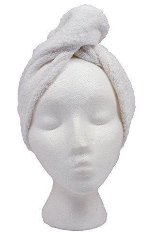 Turbie Twist White Super-absorbent Hair Towel cotton 1 pack