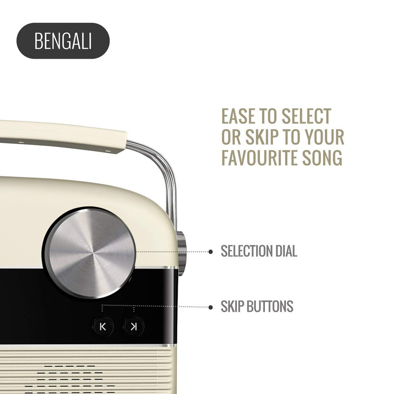 Saregama Carvaan Bengali Portable Digital Music Player (Porcelain White)